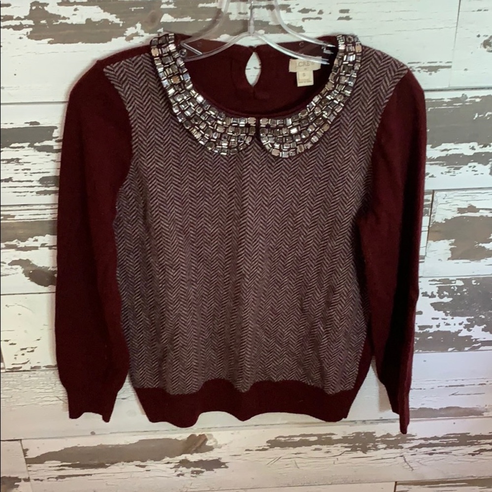 Stunning houndstooth jeweled sweater